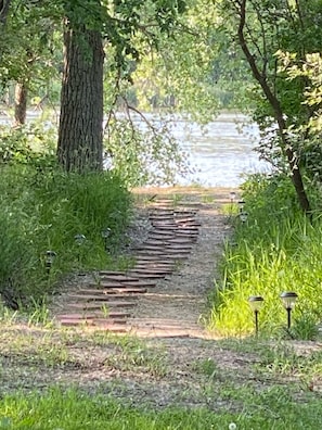 The path to the river just steps from the front door of the cabin 