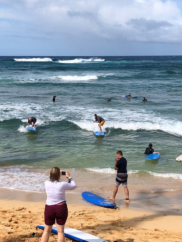 Surf lesssons right out front