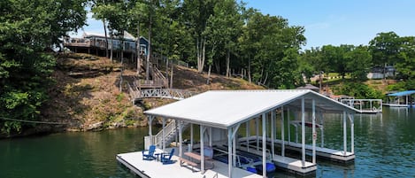 2 Slip boathouse on deep water