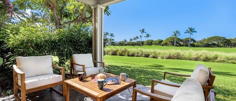 lanai overlooking 4th hole of Robert Trent Jones Jr. designed Kings' Nine Course