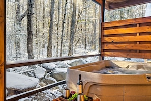 No matter the temperature outside, the hot tub remains warm and refreshing.