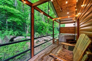 Our cabin backs up to the 522,419 acres of the Great Smoky Mountains.