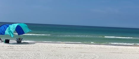 Emerald waters and white beach sand!  Another day in paradise.