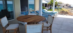 plenty of room on our spacious deck with sun and shade