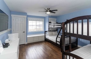 Upper-level Bedroom #1 w/ Bunk Beds.