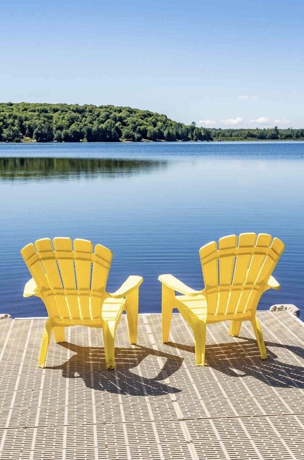 Stunning view of the lake off of the dock.