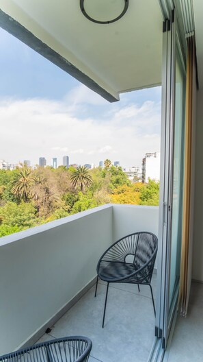 View of Parque Mexico from balcony. Morning coffee anyone?