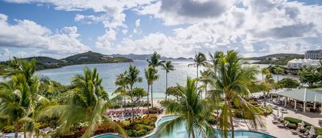 Swimming Pool overlooking our private beach, Turquoise Bay and St. John Island