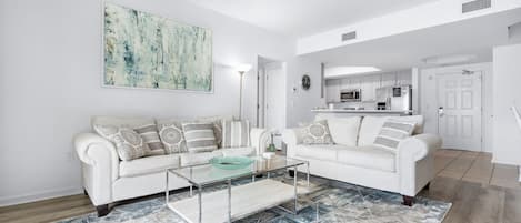 Tastefully decorated condo.