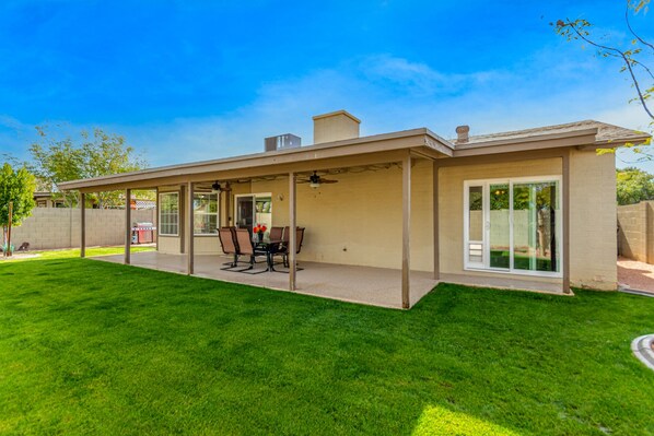 Room for all in this spacious backyard! 