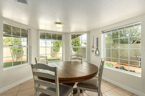 Gather for meals or games at this beautiful dining room table!