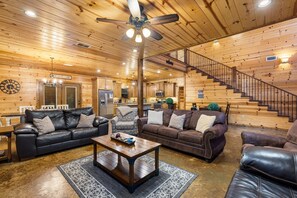 Massive open concept living room to sit and relax.