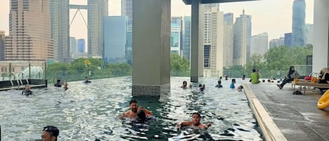 Pool with twin tower view