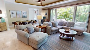 Slide open the pocket doors for easy access to the lanai