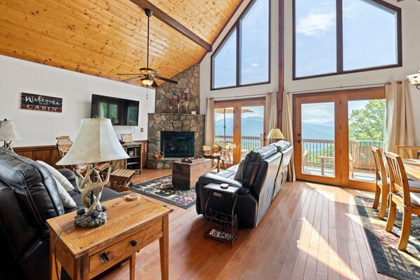 Huge windows showcase the view