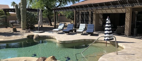 Heated pool with lots of seating