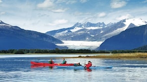 Mendenhall lake 1 mile away