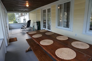Wind down on the beautiful sun porch or even enjoy a meal together. 
