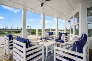 The views from the balcony of the natural sand dunes and ocean are breathtaking.