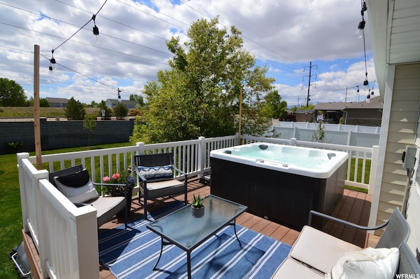 Hot tub and patio