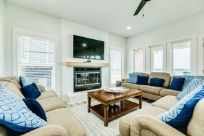 Enjoy movie or game nights in the cozy living area