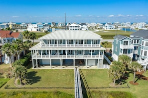 Panoramic Gulf views from two levels of decks