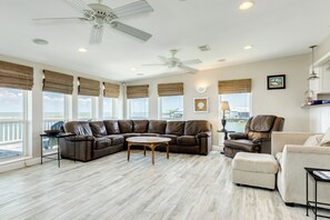 Large, comfortable sectional in the living room