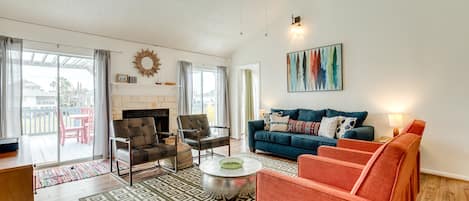 Wall of windows brighten up the living area
