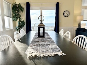 Dining area overlooking water