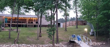 A view from the cove looking up to the property.