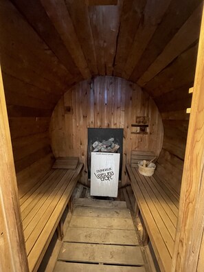 cedar wood fired sauna