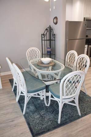Plenty of room to gather for dinner or a game.