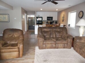 View looking into condo from the patio door