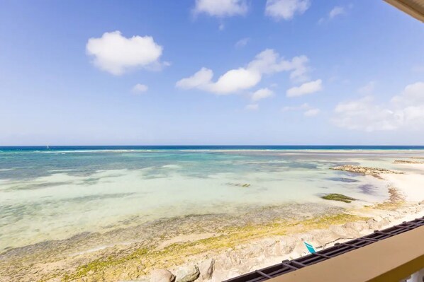 Balcony view during low tide from Ocean side room