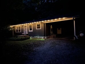 Cabin at night