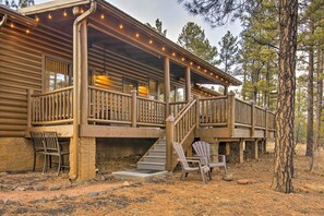 Cabin Exterior | Additional Outdoor Seating | Exterior Security Camera