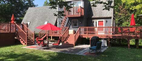 #517 with pool to the left, private deck to the right and loft bedroom deck up