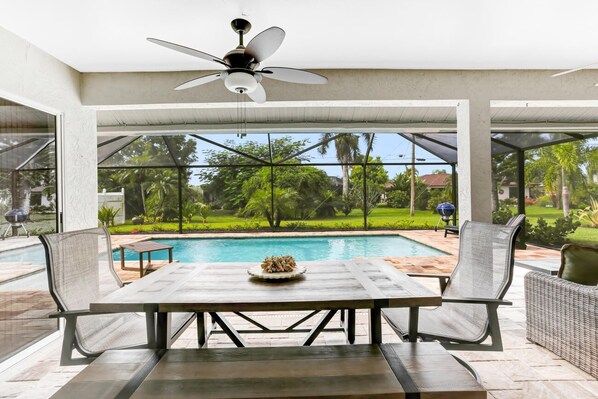 Fun in this sun awaits in this private pool home with all the luxurious touches!