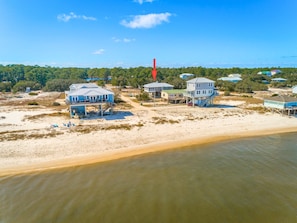 Just steps from the private beach you'll find our elevated Beach House