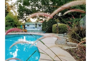 Private pool- The trailer in the back is for storing pool supplies-Not for using