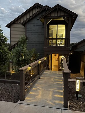 A lit walkway to welcome you “home”.