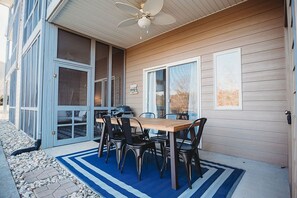 Outdoor patio just off the living area.