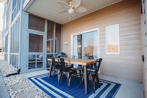 Outdoor patio just off the living area.