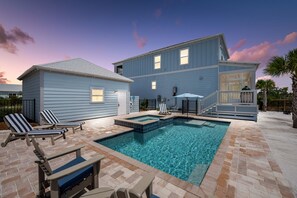 Private pool & hot tub open year round- sunsets from the spa are awesome!