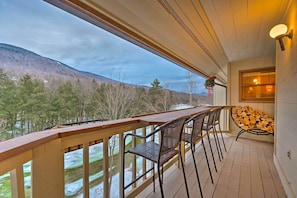 Balcony | Mountain & River Views | Firewood