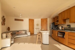 Living and kitchen area