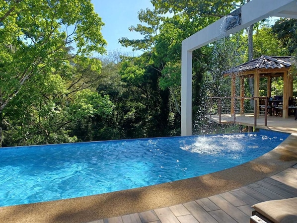 Infinity pool and waterfall