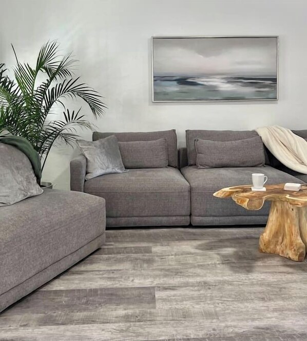 Whether its to start your day with a coffee or end your day with a movie.. This couch is the perfect place to relax 
