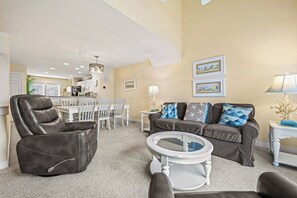 Living Area on Second Level with Deck Access
