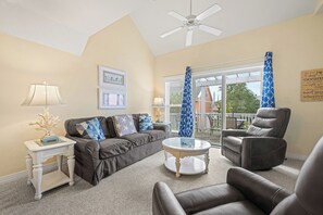 Living Area on Second Level with Deck Access